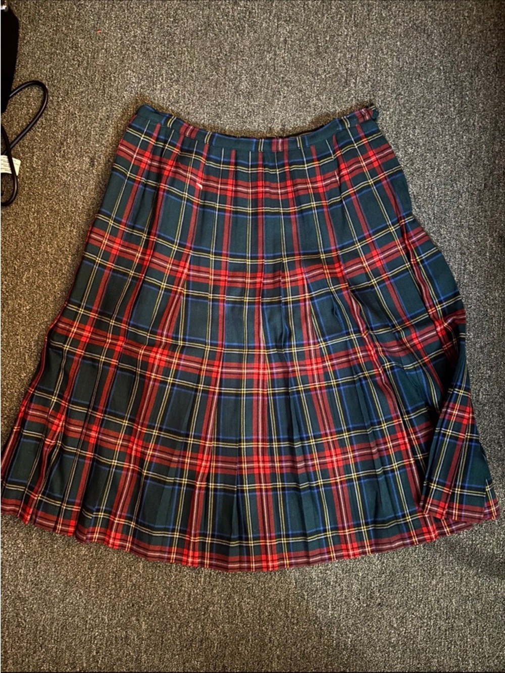 Vintage Pleated Plaid Aljean Skirt